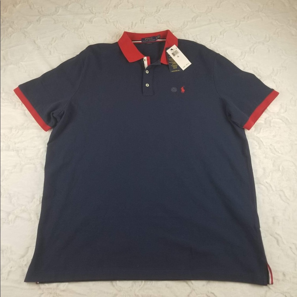 Ralph Lauren Polo Navy Blue And Red Polo NWT